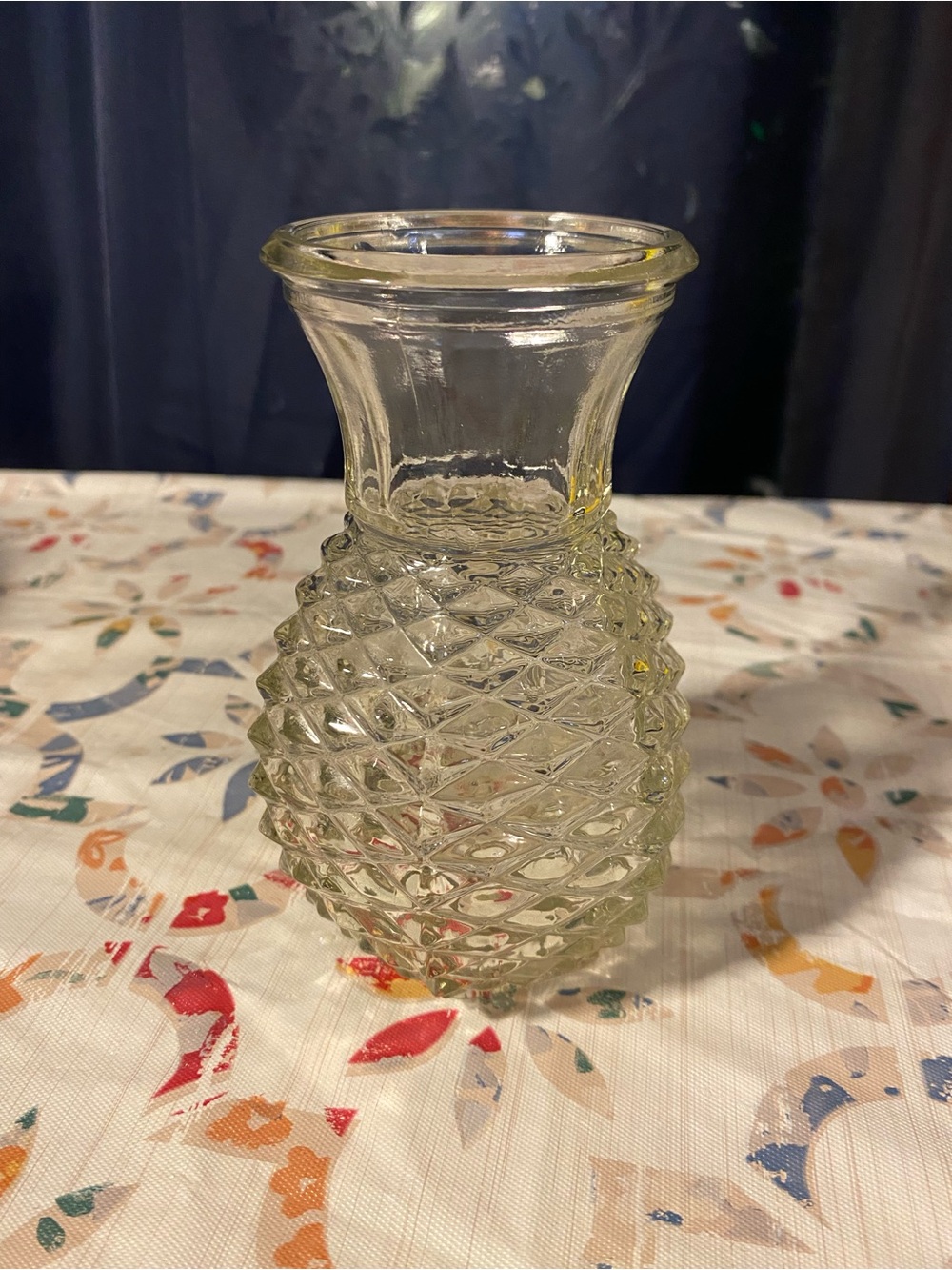 Vintage FTD Pineapple-Textured Glass Vase - Cottagecore Grandmacore Vibes